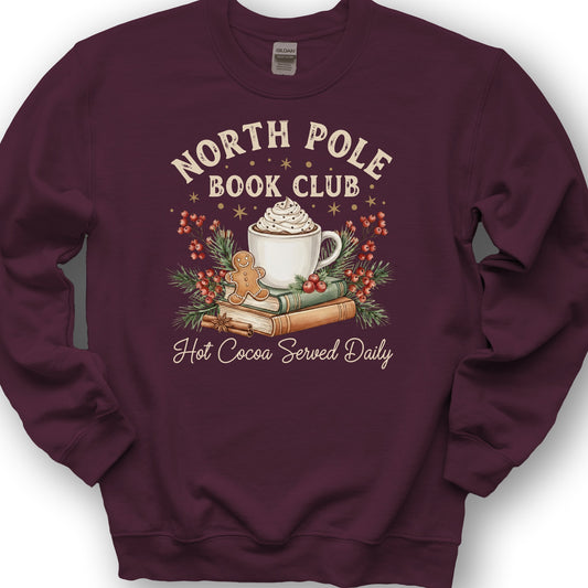 North Pole Book Club Sweatshirt - Maroon