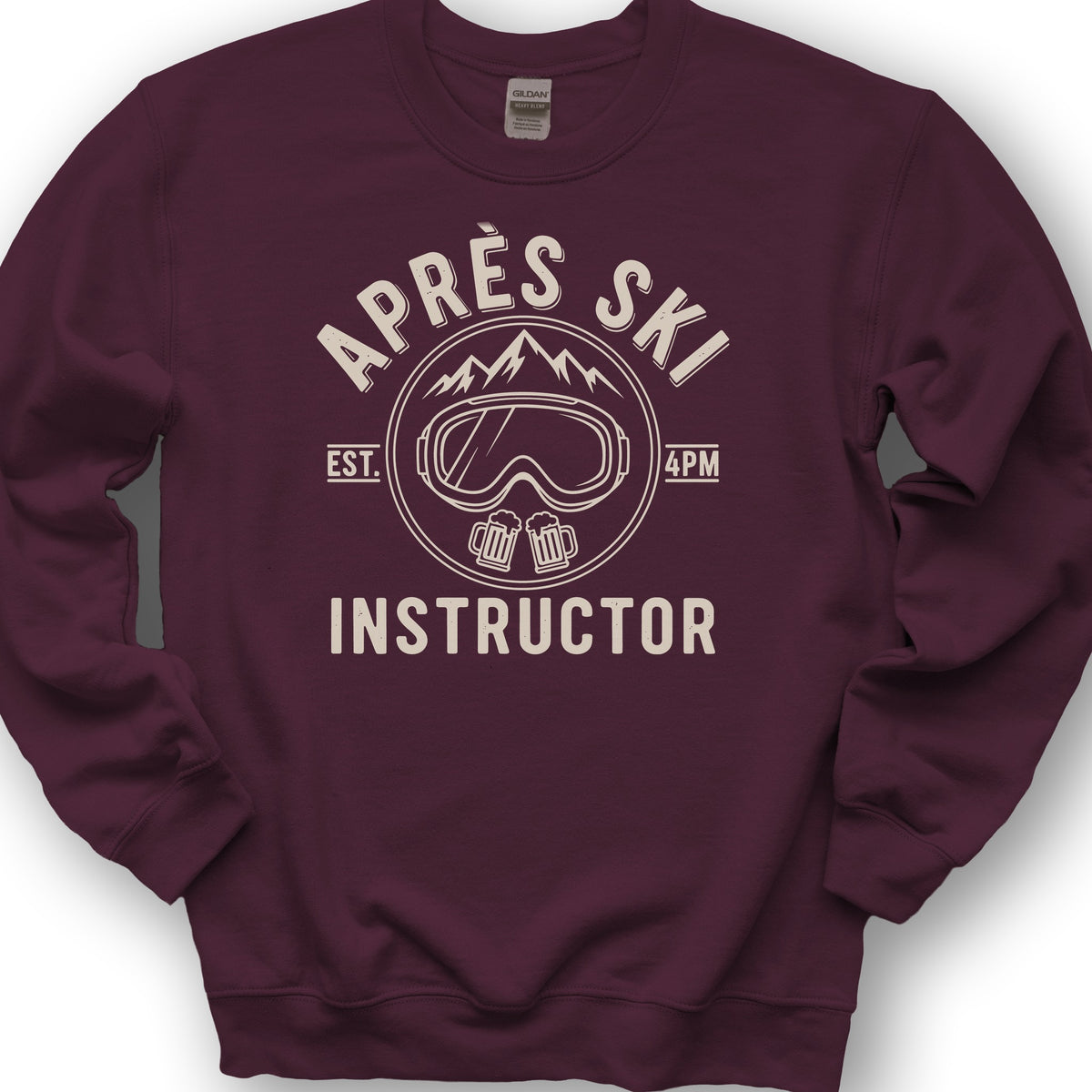 Après Ski Instructor "Goggles" Sweatshirt - Maroon