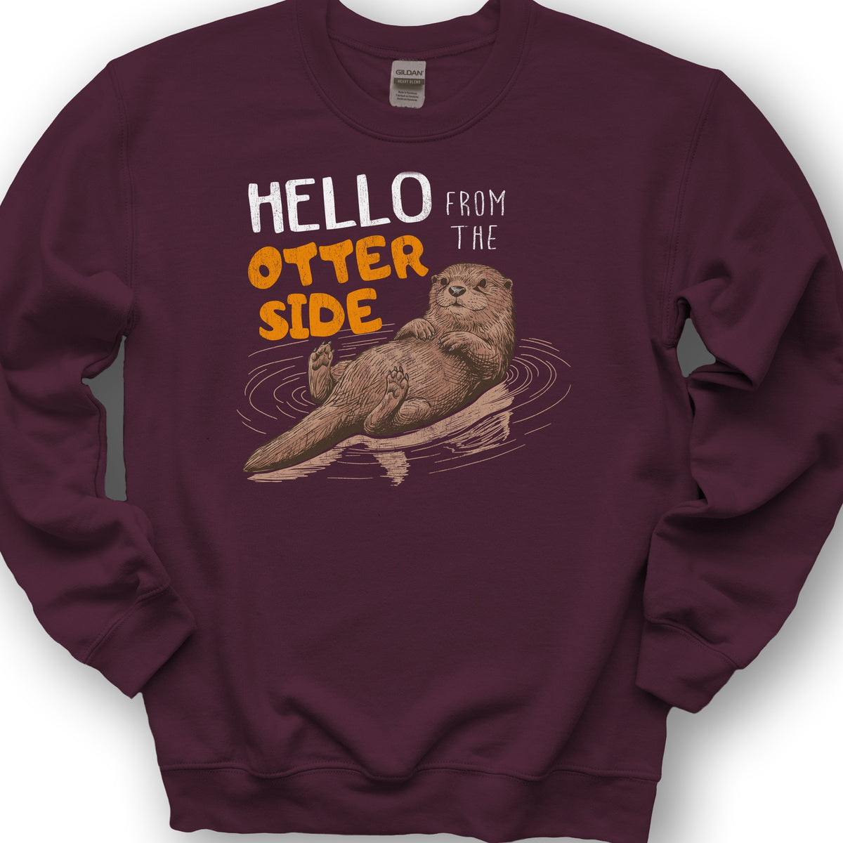 Hello From the Otter Side Sweatshirt - Maroon