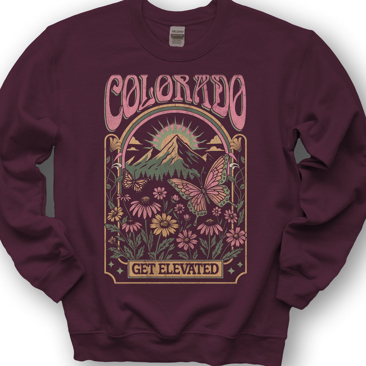 Colorado Get Elevated Butterfly Sweatshirt - Maroon