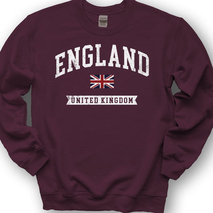 England Varsity Flag Sweatshirt - Maroon