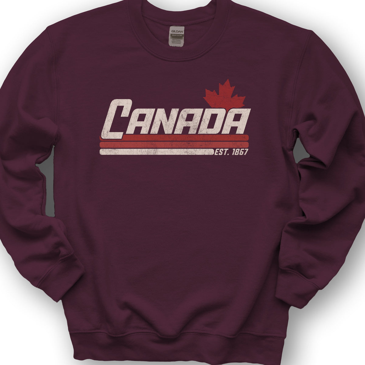 Canada Retro Stripe Sweatshirt - Maroon