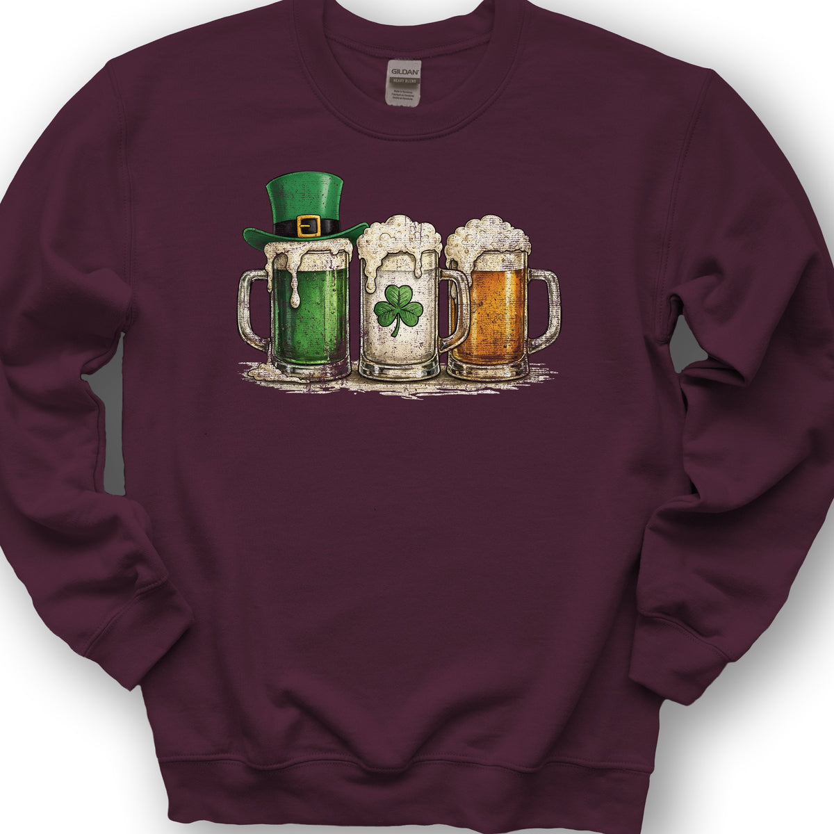 Irish Flag Mugs Sweatshirt - Maroon