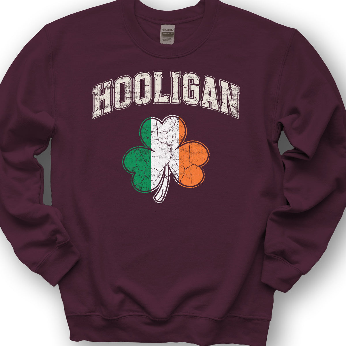Hooligan Shamrock Sweatshirt - Maroon