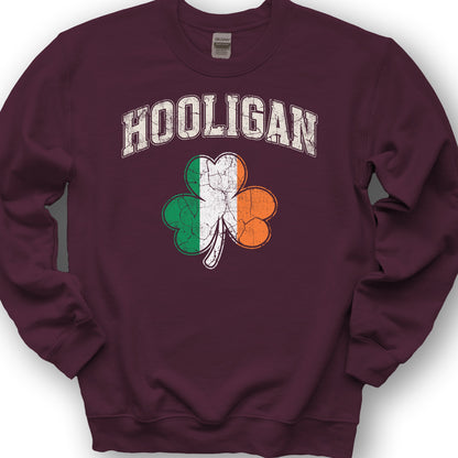 Hooligan Shamrock Sweatshirt - Maroon