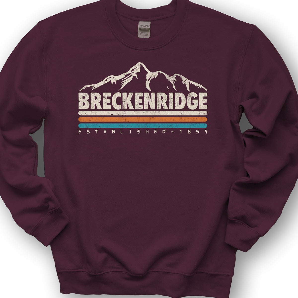 Breckenridge Retro Stripe Sweatshirt - Maroon