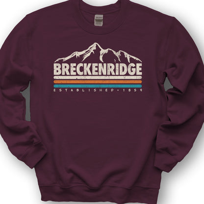 Breckenridge Retro Stripe Sweatshirt - Maroon