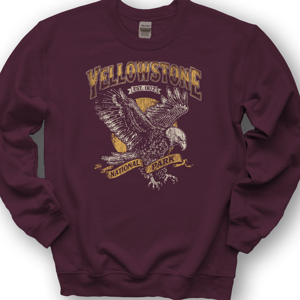 2026022698 Yellowstone Bald Eagle V01 - Gildan 18000 Sweatshirt - Maroon