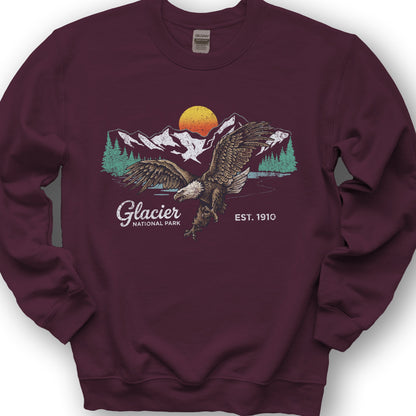 Glacier Bald Eagle Sweatshirt - Maroon