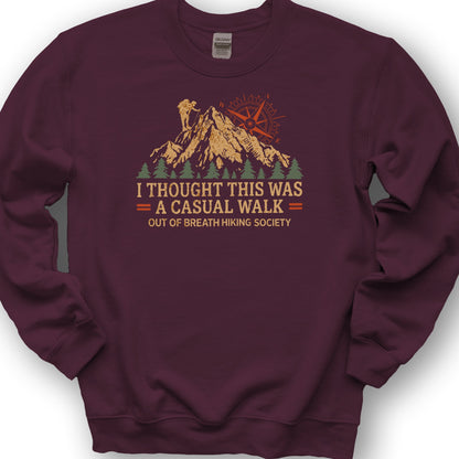 Casual Walk Hiking Sweatshirt - Maroon
