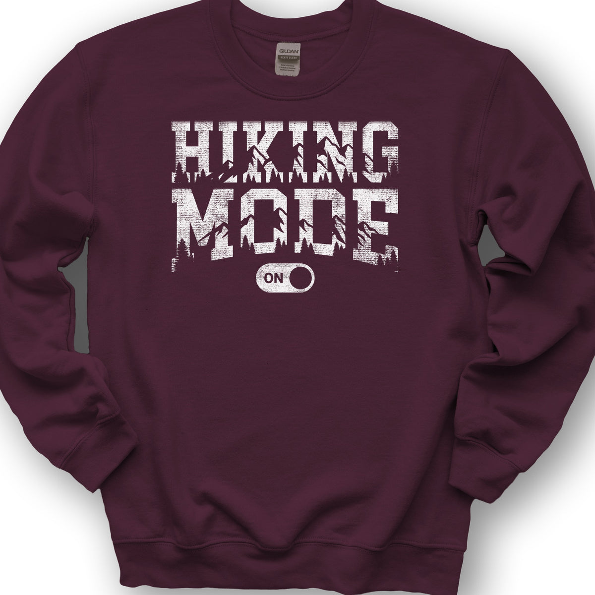 Hiking Mode On Sweatshirt - Maroon