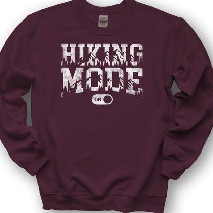 Hiking Mode On Sweatshirt - Maroon