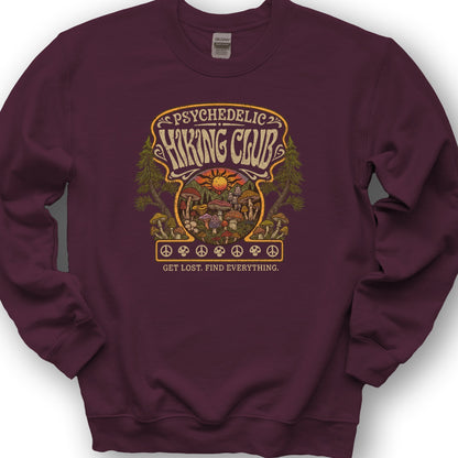 Pyschedelic Hiking Club V2 Sweatshirt - Maroon