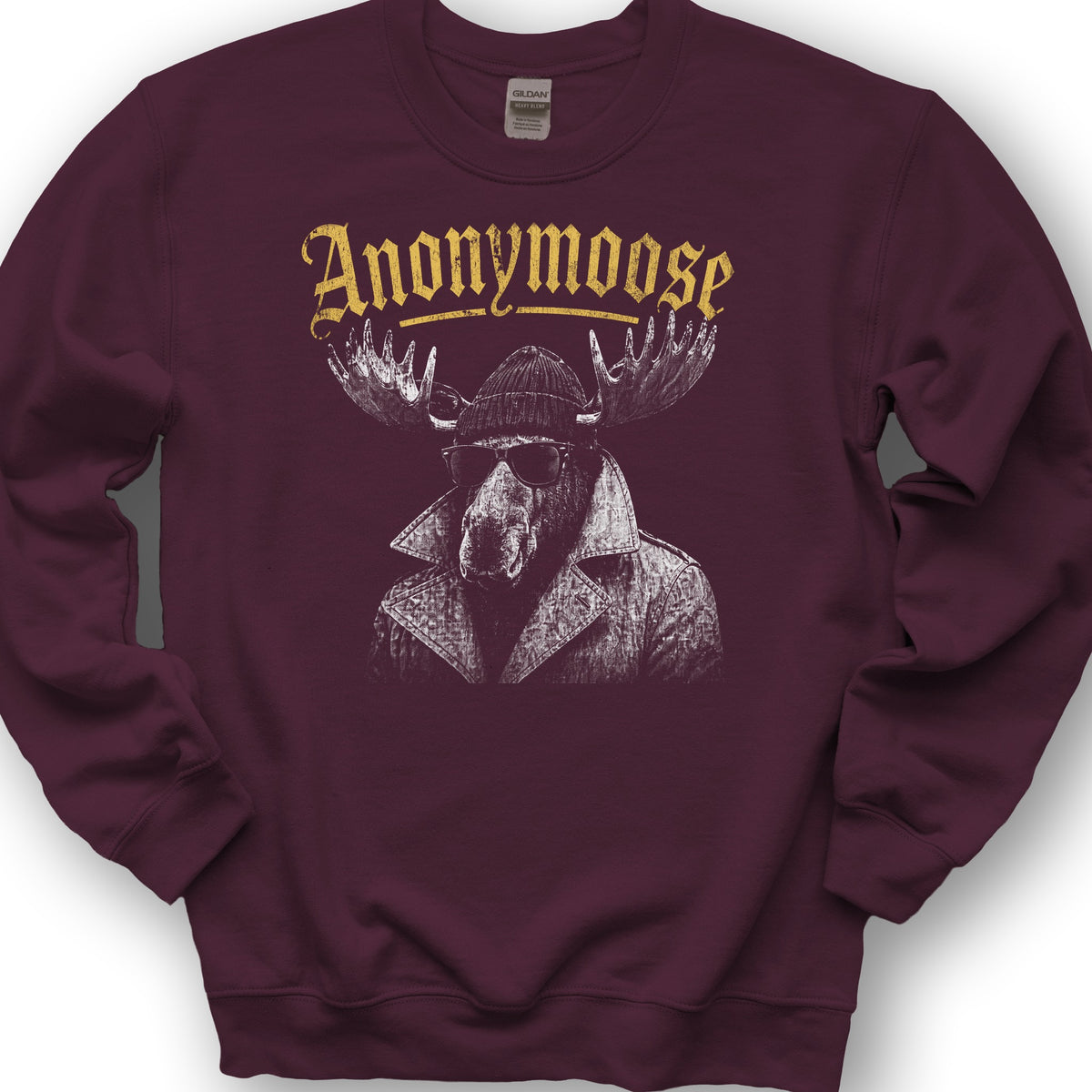Anonymoose Halftone Sweatshirt - Maroon