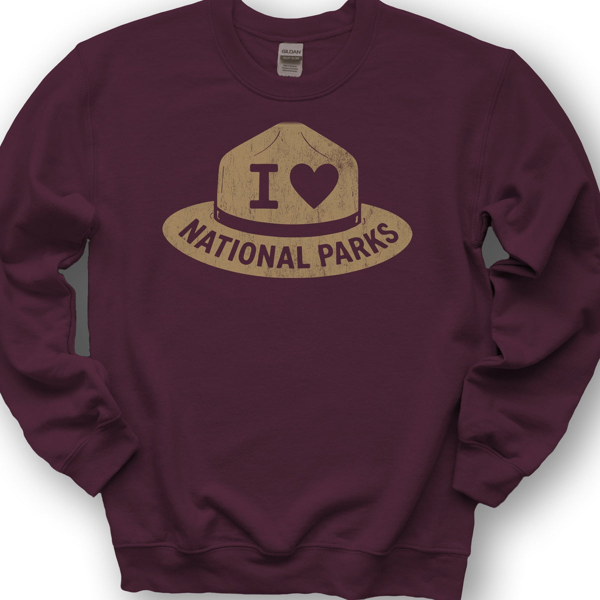 Parks Ranger Hat Sweatshirt - Maroon