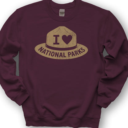 Parks Ranger Hat Sweatshirt - Maroon