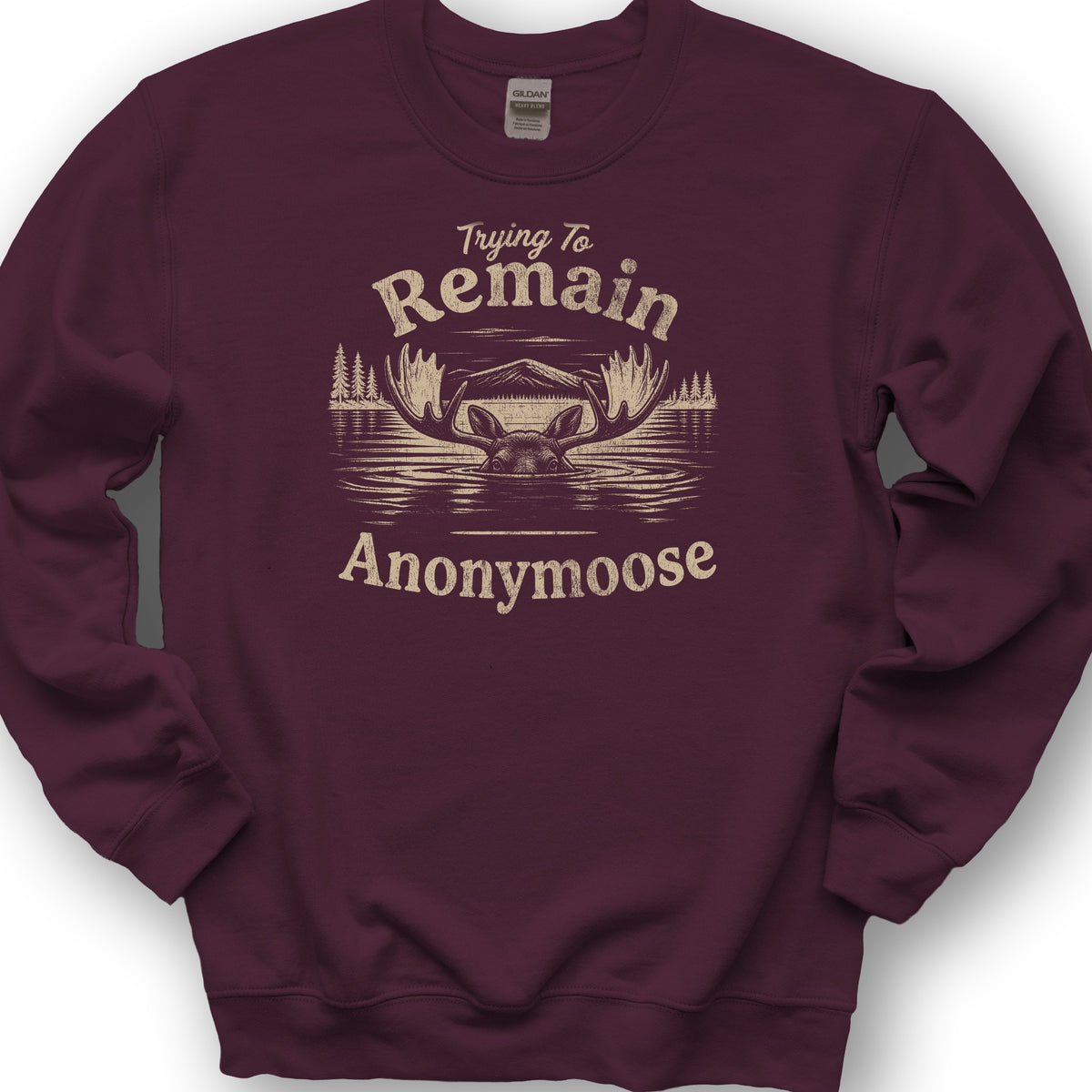 Remain Anonymoose Sweatshirt - Maroon