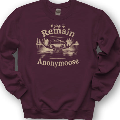 Remain Anonymoose Sweatshirt - Maroon