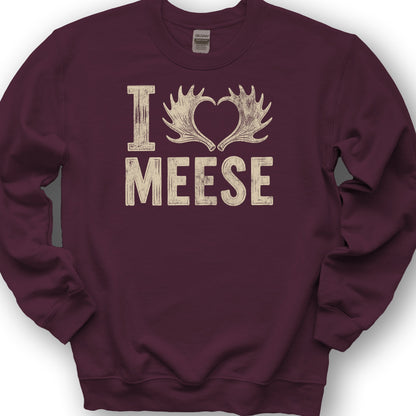 I Love Meese Sweatshirt - Maroon