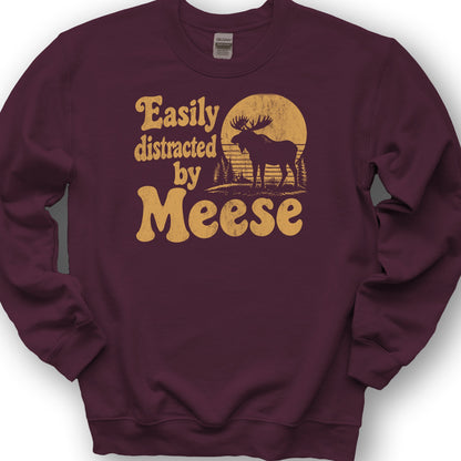 Easily Distracted By Meese Sweatshirt - Maroon