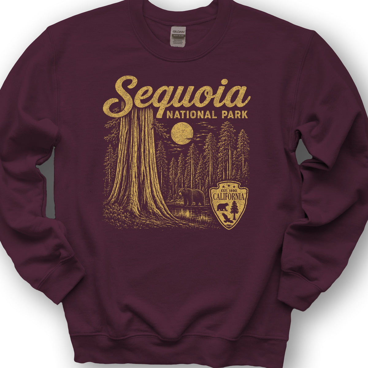 Sequoia Vintage Sketch Sweatshirt - Maroon