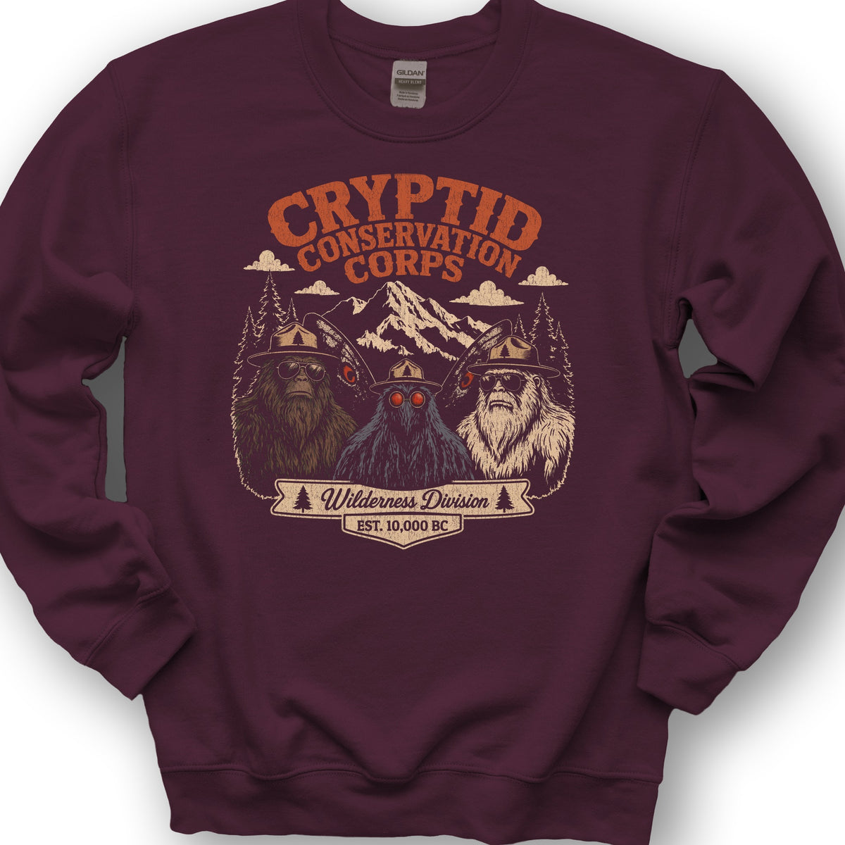 Cryptid Conservation Corps Sweatshirt - Maroon