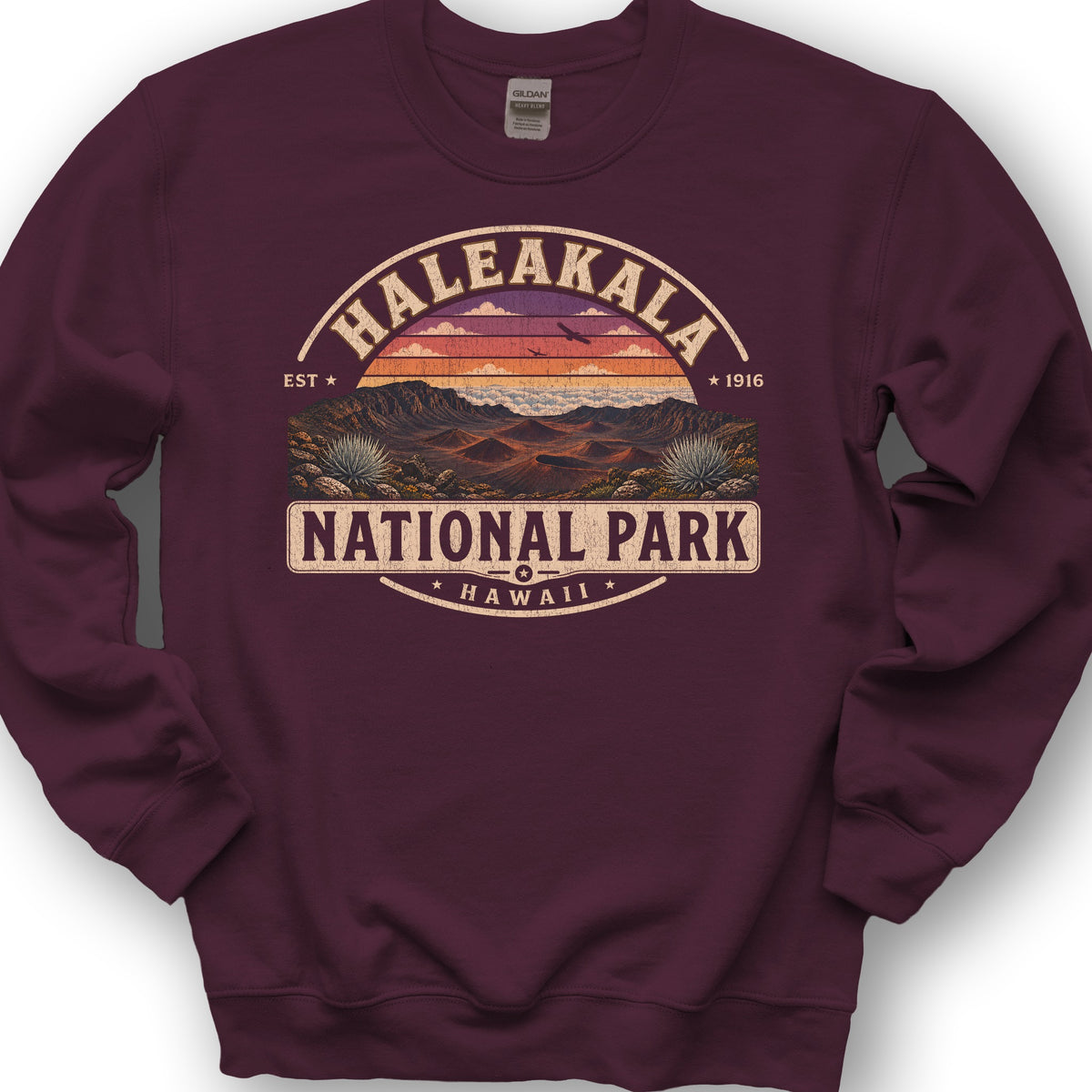 Haleakala Medallion Sweatshirt - Maroon