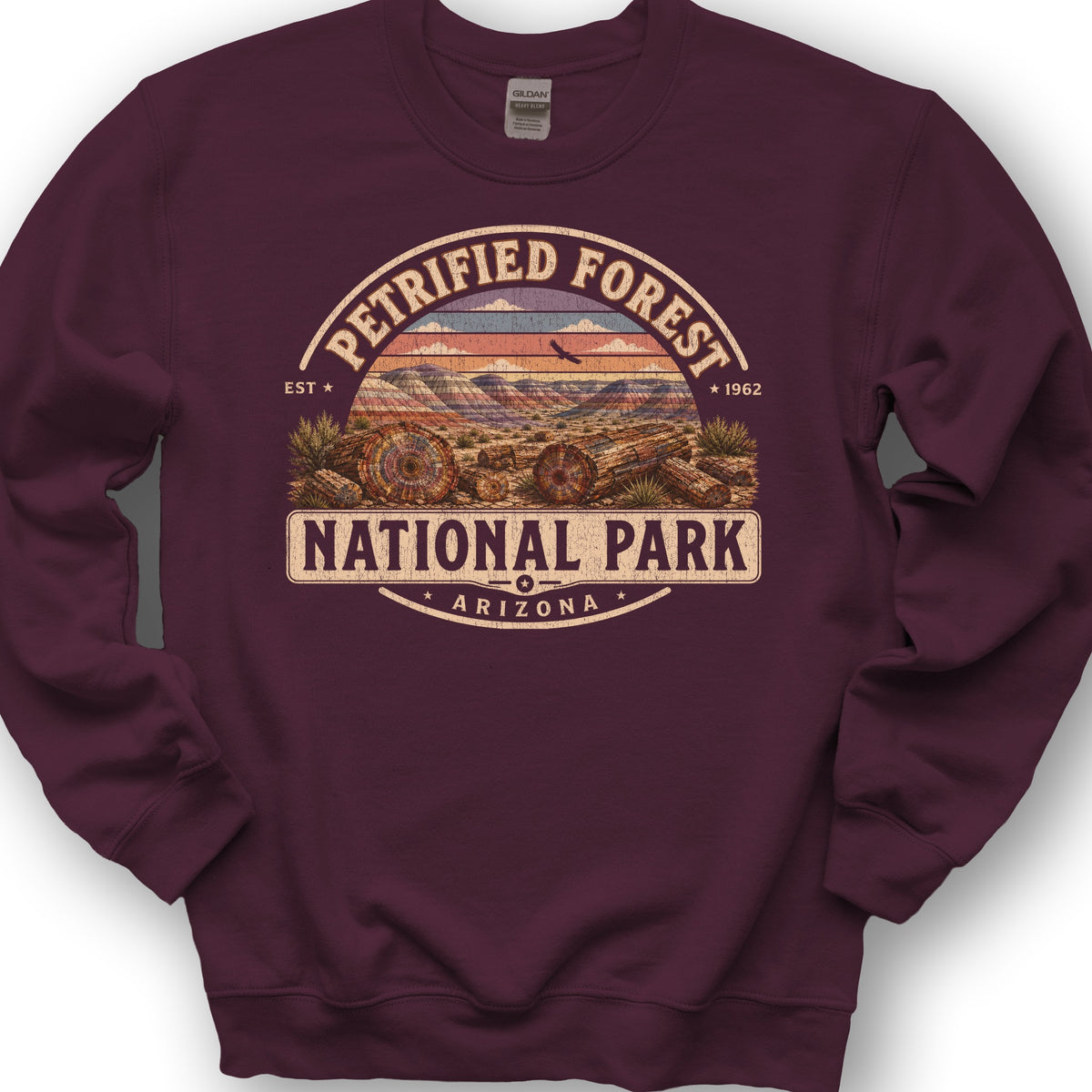 Petrified Forest Medallion Sweatshirt - Maroon