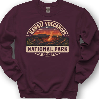 Hawaii Volcanoes Medallion Sweatshirt - Maroon
