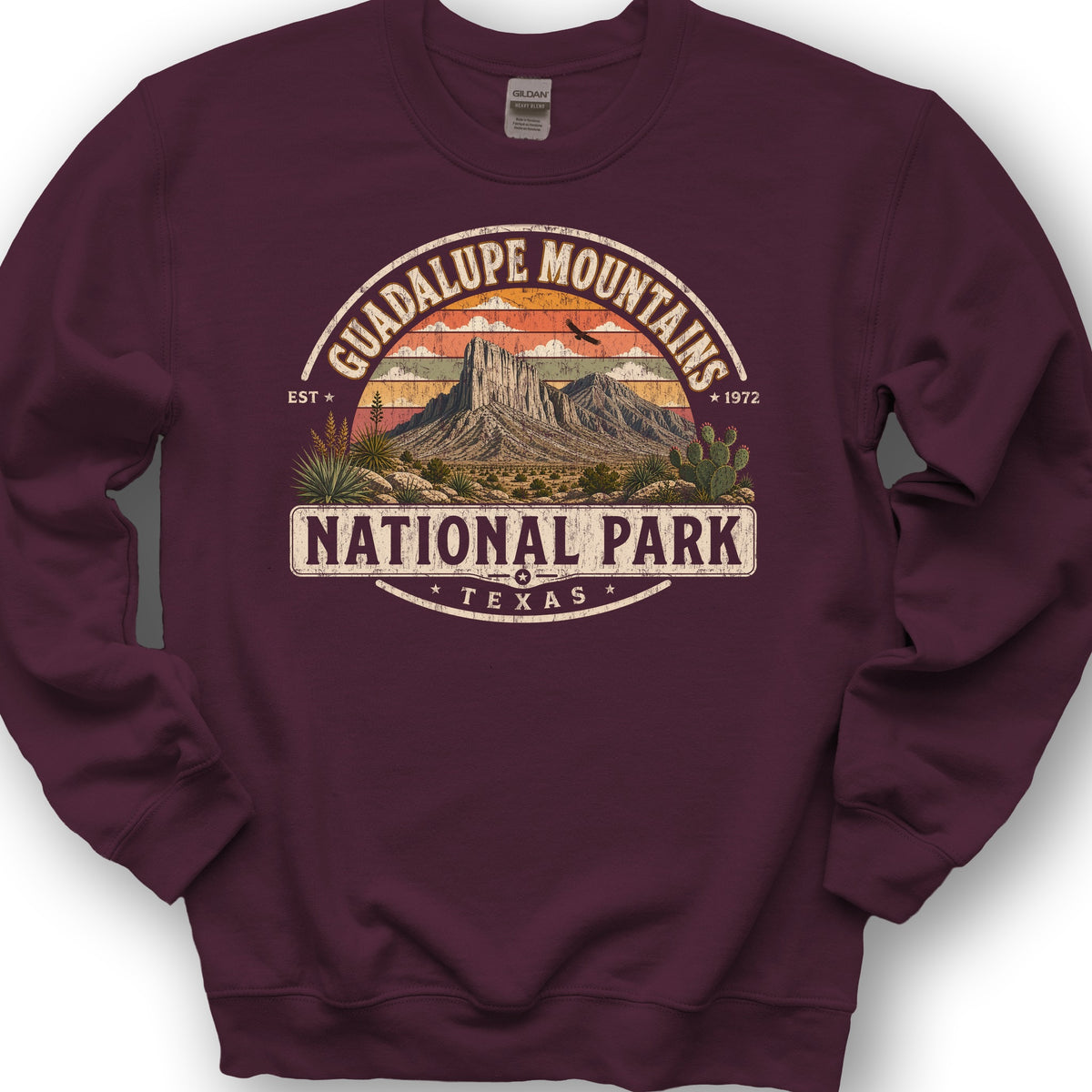 Guadalupe Mountains Medallion Sweatshirt - Maroon