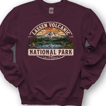 Lassen Volcanic Medallion Sweatshirt - Maroon