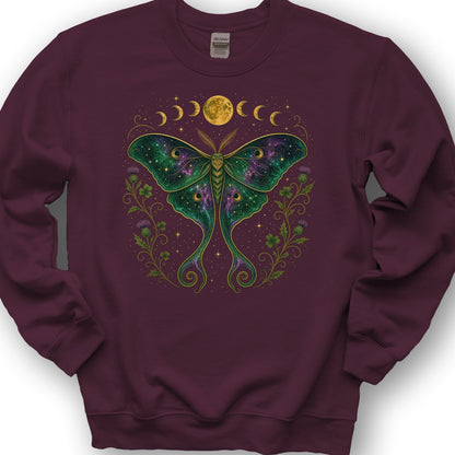 Celestial Moth Sweatshirt - Maroon