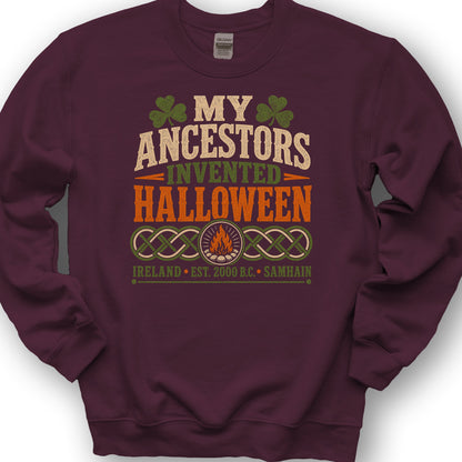 Irish Ancestors Halloween Sweatshirt - Maroon