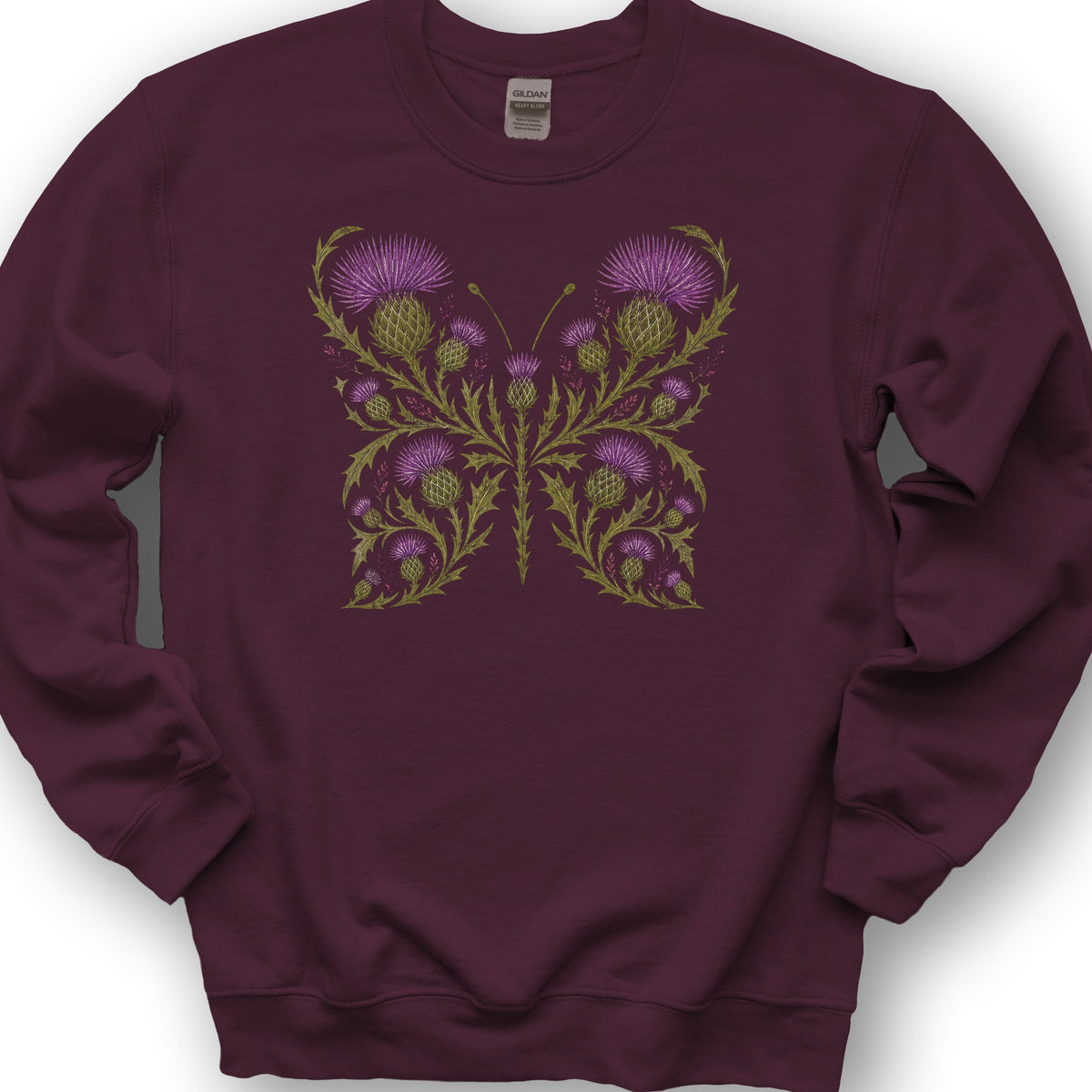Thistle Butterfly 2 Sweatshirt - Maroon