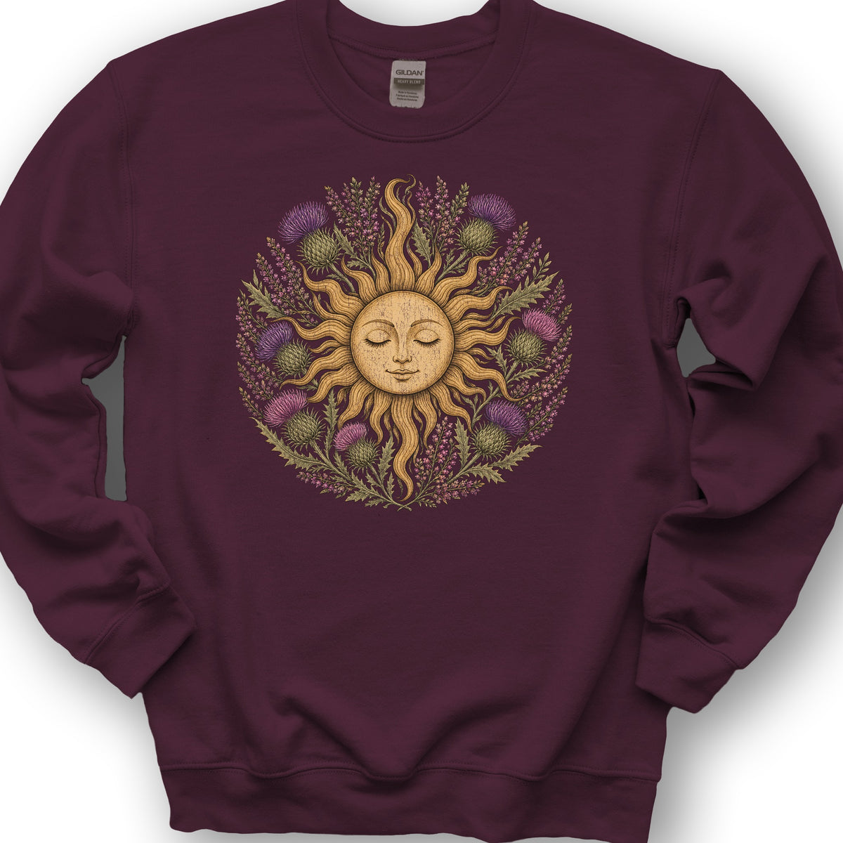 Thistle Celestial Sun Sweatshirt - Maroon
