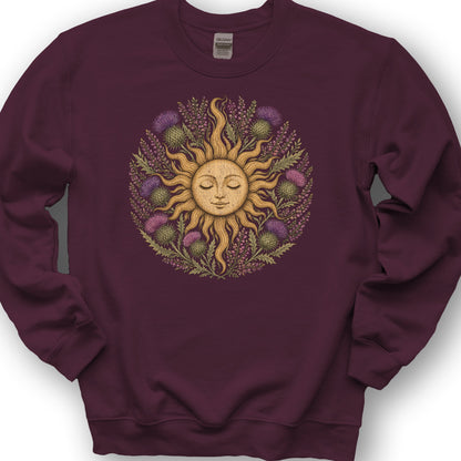 Thistle Celestial Sun Sweatshirt - Maroon