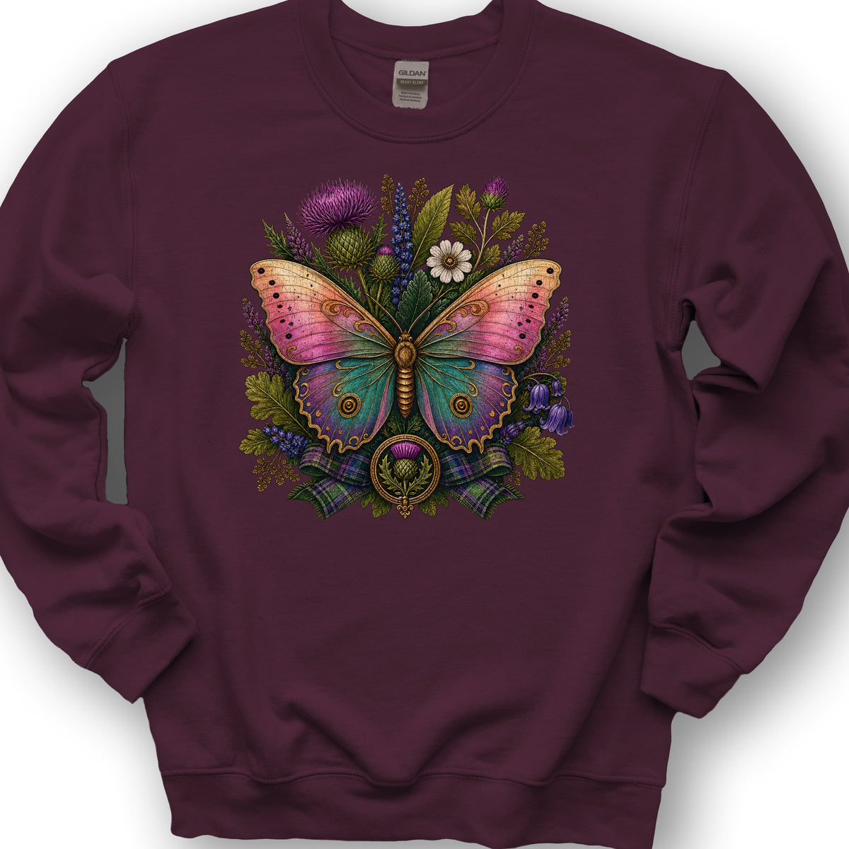 Scottish Bloom Sweatshirt - Maroon