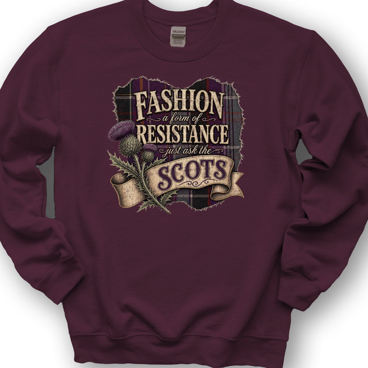 Fashion Resistance Scottish Sweatshirt - Maroon