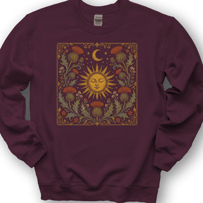 Celestial Thistles Sweatshirt - Maroon