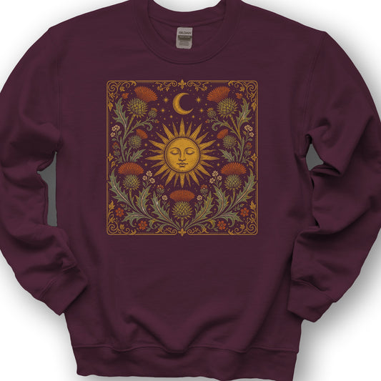 Celestial Thistles Sweatshirt - Maroon