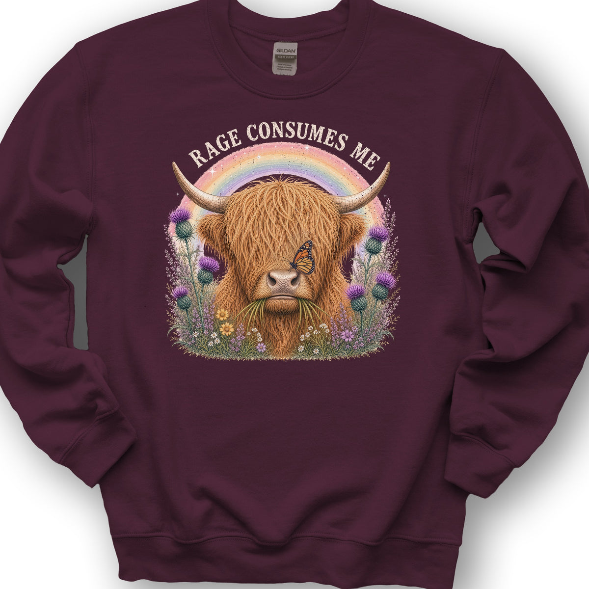 Raging Coo Rainbow Sweatshirt - Maroon