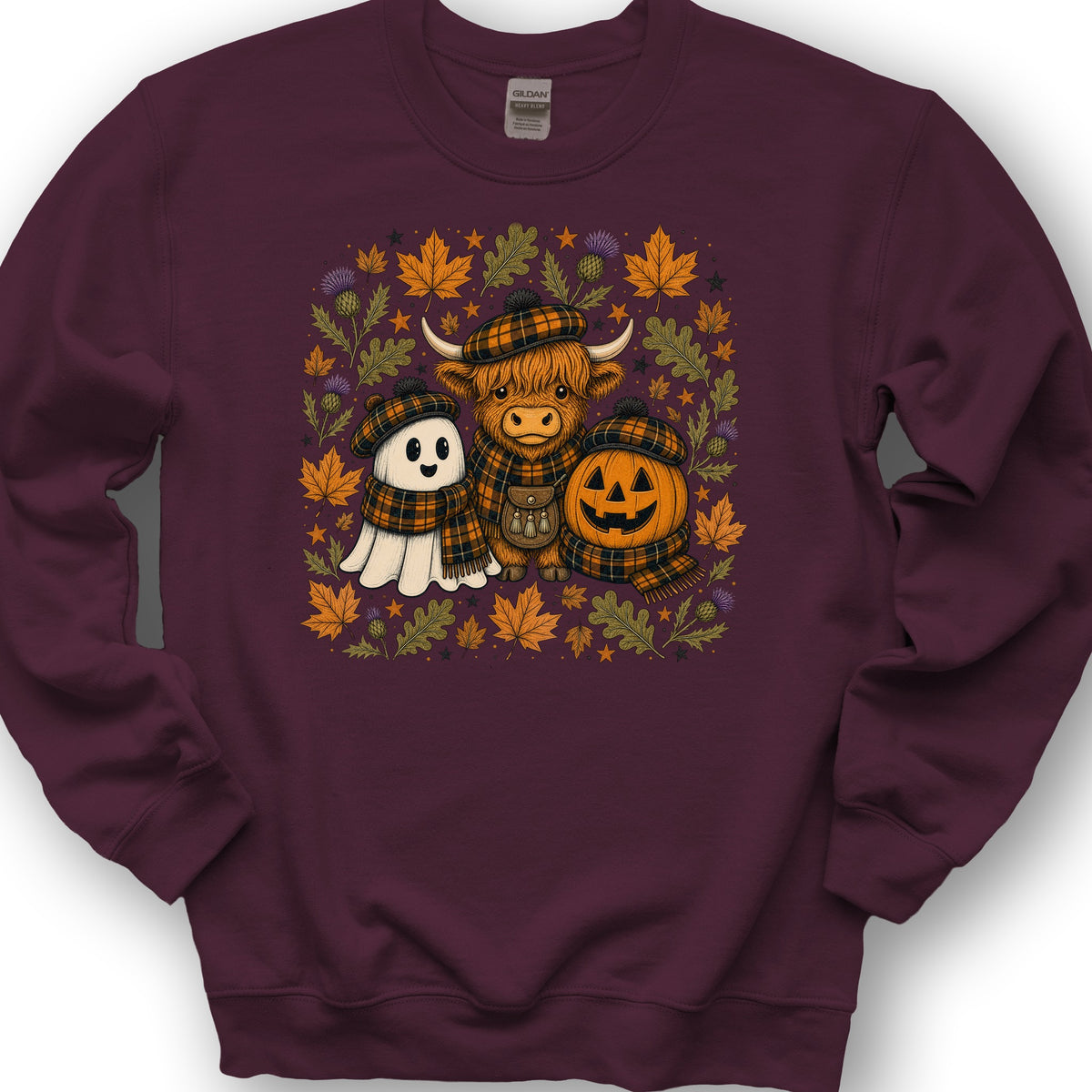Autumn Plaid Trio Sweatshirt - Maroon