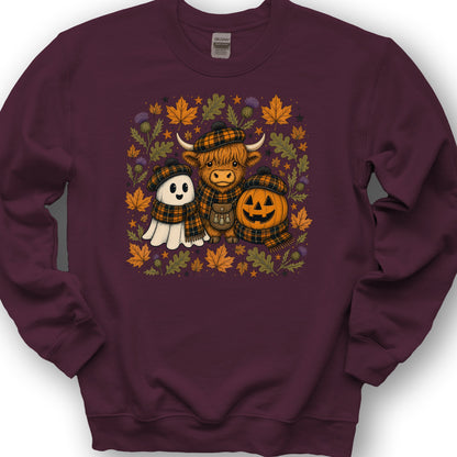 Autumn Plaid Trio Sweatshirt - Maroon