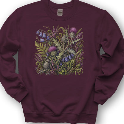 Wild Thistles Sweatshirt - Maroon