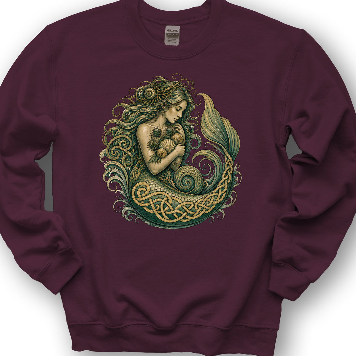 Celtic Mermaid Sweatshirt - Maroon