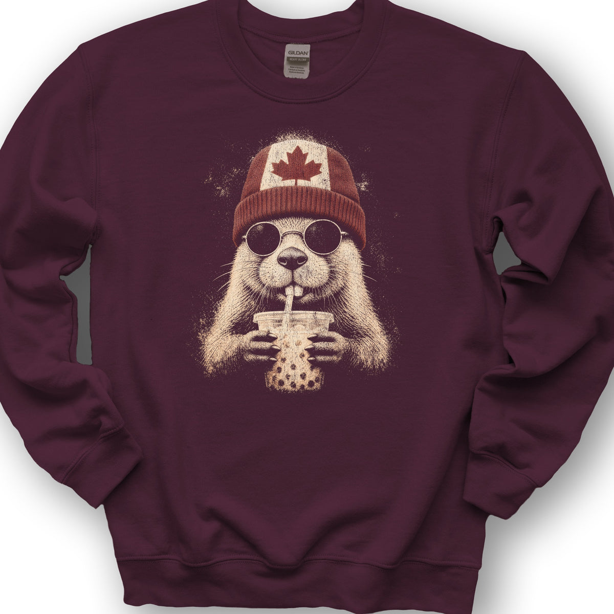 Canada Beaver Attitude Sweatshirt - Maroon