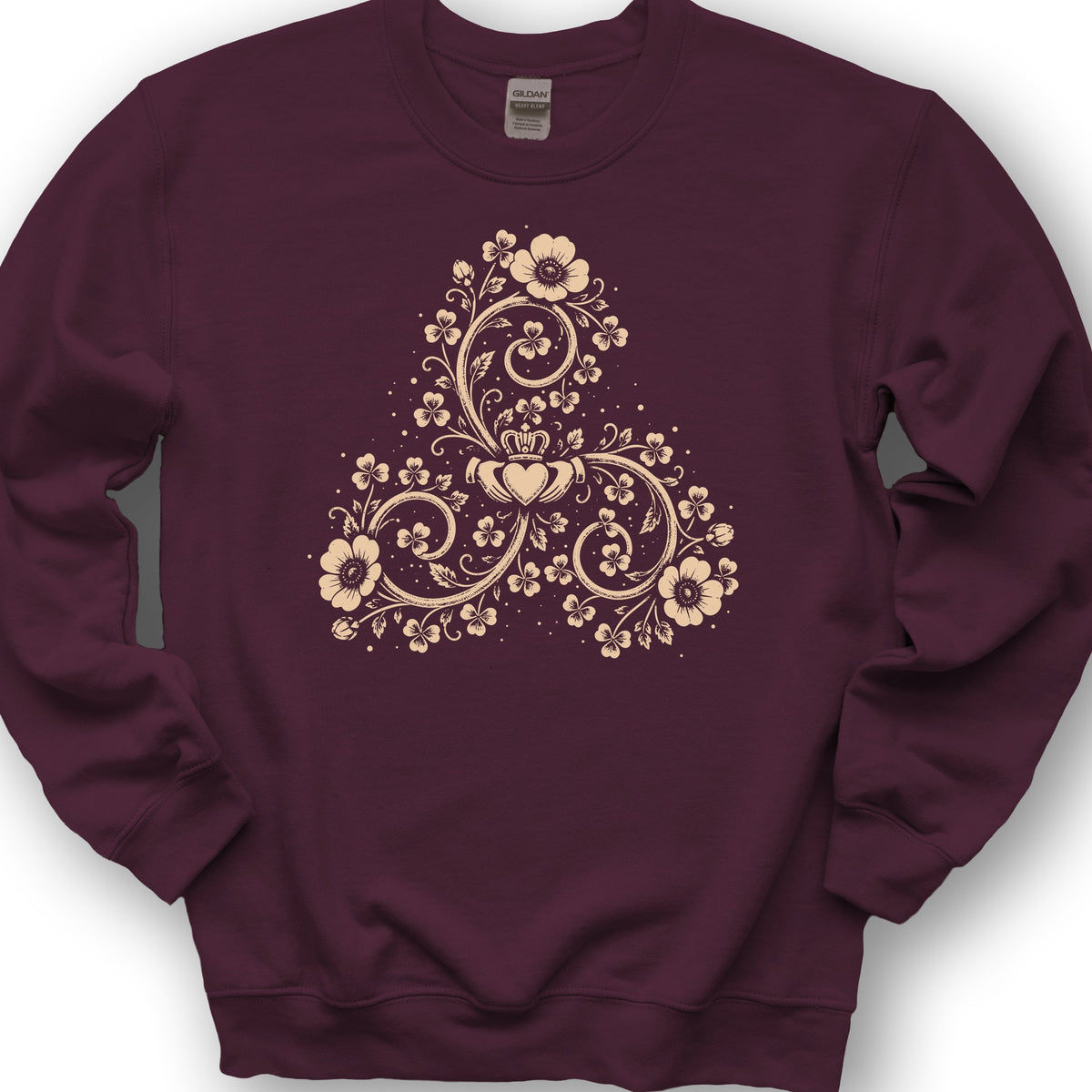 Triskele Shamrock Spiral Sweatshirt - Maroon