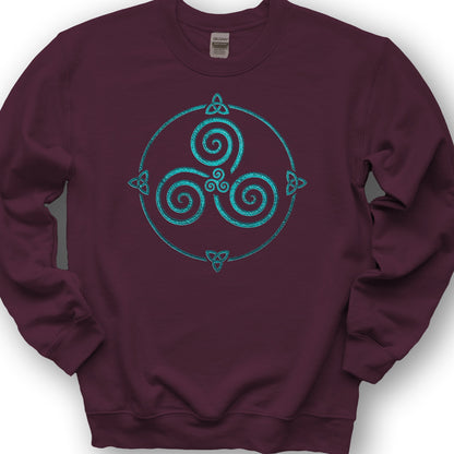 Celtic Triskele Spiral Sweatshirt - Maroon