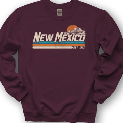 New Mexico Retro Stripe Sweatshirt - Maroon