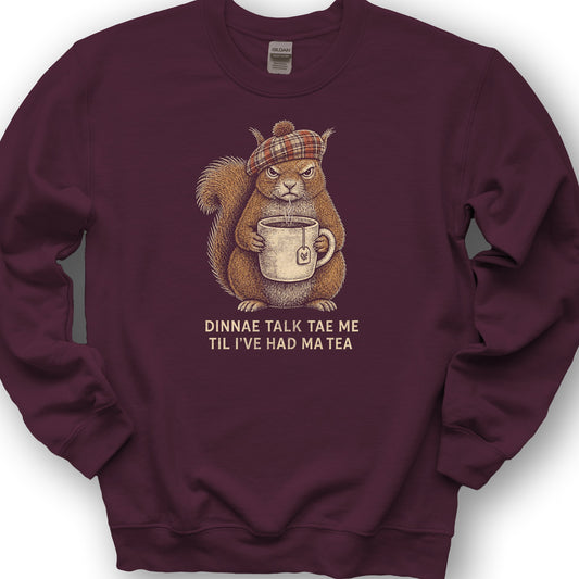 Dinnae Talk Squirrel Sweatshirt - Maroon
